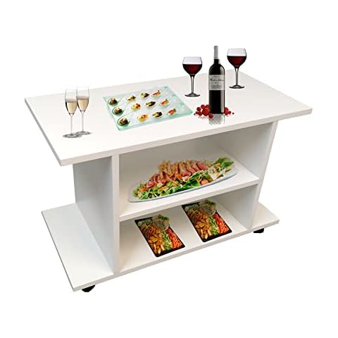 Mesa con Ruedas Henor Madera 80x40x52.5 cm Cover