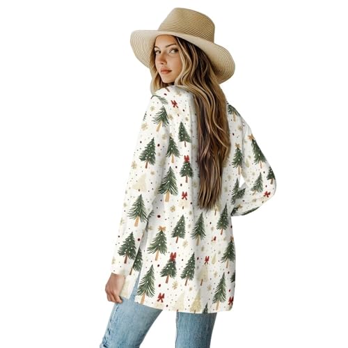 Image of Women's Open Front Cardigan Long Sleeve Loose Sweater Lightweight Soft Cardigan Jackets