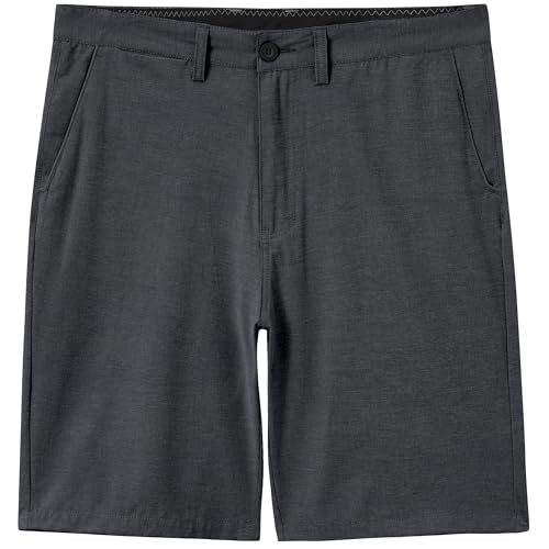 Mens Hybrid Golf Shorts Lightweight Stretch Dress Casual Shorts Quick Dry 9 Inch Inseam with Zip Pockets Carbon Black