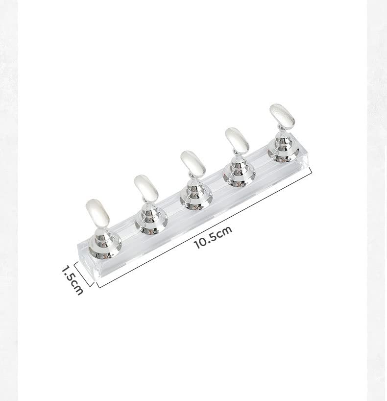 zalati Nail Display Stand Set Acrylic False Nail Holder Nail Tip Practice Column with Storage Bottom Tray for Nail Art Makeup Showcase - Image 3