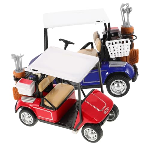 Hemoton Miniatur Golfwagen Figuren Set Rot Blau