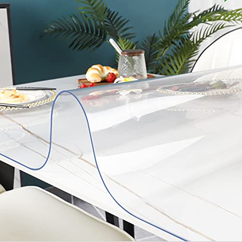 Tapis de table transparent imperméable PVC nappe transparente cuisine - 2