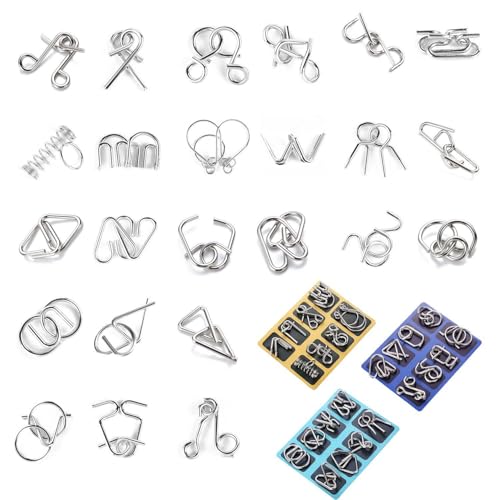 24 Stück Lernspielzeug, Metallspielzeug, Kreativspielzeug, Lernspiele Für Kinder, Geschenke Für Kinder, Iq-Spiele, Geduldsspiele