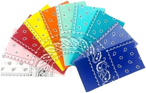 Vamqor Mens&Womens Novelty Bandanas,100% Cotton,10 Pack Bulk