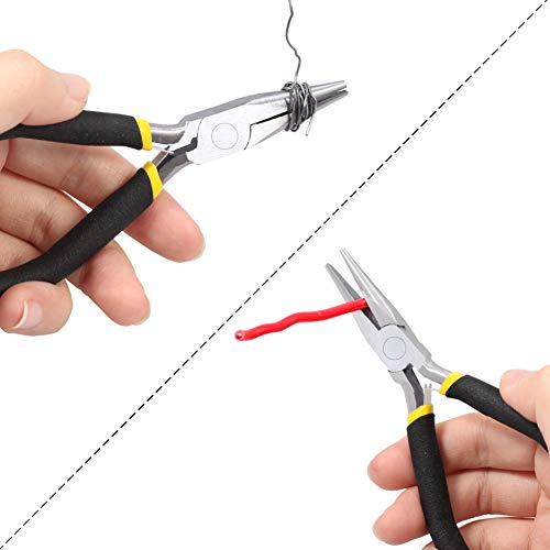 Image of Mini Long Nose Pliers for Jewelry Making 4.5-Inch Needle Nose Pliers with Smooth Jaw Chain Nose Pliers Spring Loaded Pliers Jewelry Repair Pliers Beading Jewelry Repair Tool