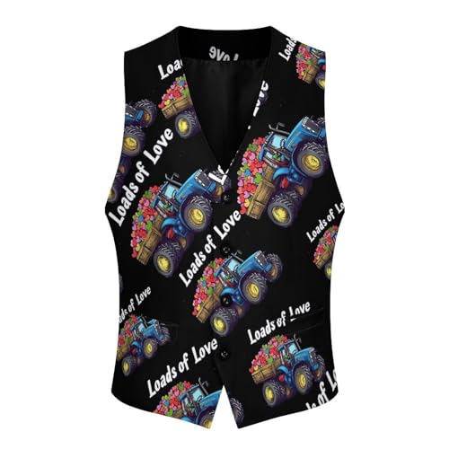 Tractor Loads of Love Rainbow LGBT Men's Suit Vests Dress Vest V-Neck Waistcoat Slim Business Formal with Pocket4