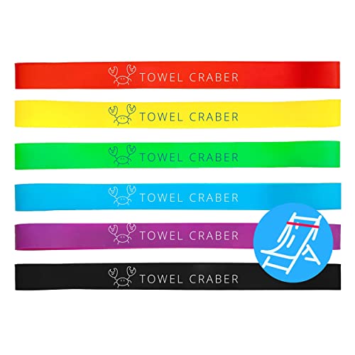 Towel Craber Beach Towel Holder - A New Great Alternative for Beach Towel Clips, Boca Clips - Beach Towel Band - Must Have Beach Accessories - Beach Essentials - Beach Gifts - Beach Vacation - 6 Pack