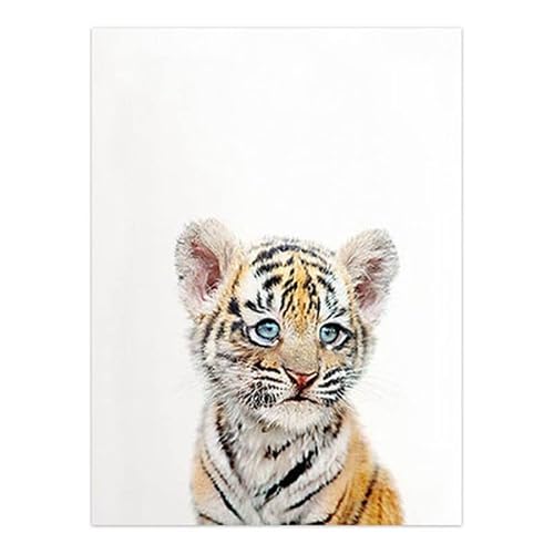 HJOSWVNS Poster Mural Tigre Blanc - Jaune Toile Peinture Decoration Murale Tableau Decoration Murale Salon Chambre Tableau Peinture Moderne Affiche Murale Impression sur Toile Sans Cadre 20x30cm