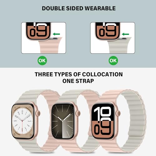 Bracelet magnétique Apple Watch silicone réversible double face - 3