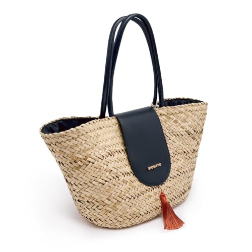 Gioseppo|Bolso tipo Capazo de mujer YARMOUTH forro interior poliéster |Moda Playa Verano | Cierre cremallera y bolsillo interior| Bolso bohemio uso diario y viajes