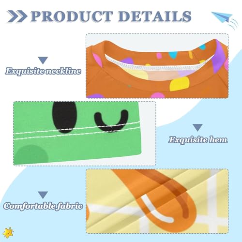 Ice Cream Pattern Bathing Suit Girls Short Sleeves Sports Clothes Swimwear Beach Tops 3T3