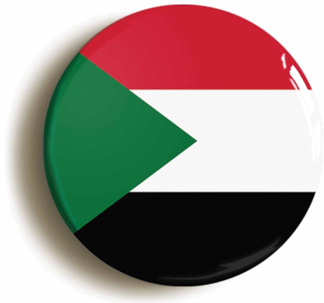 Sudan National Flag Fridge Magnet (Circular 2inch / 50mm Diameter)