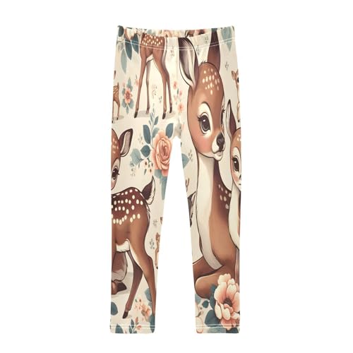 Toddler Girls Leggings Printed Yoga Pants Leggings Cute Vintage Elk for Kids