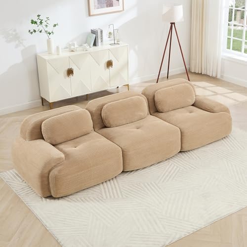Image of Corduroy Modular Sectional Sofa, Oversized Cloud Couches for Living Room