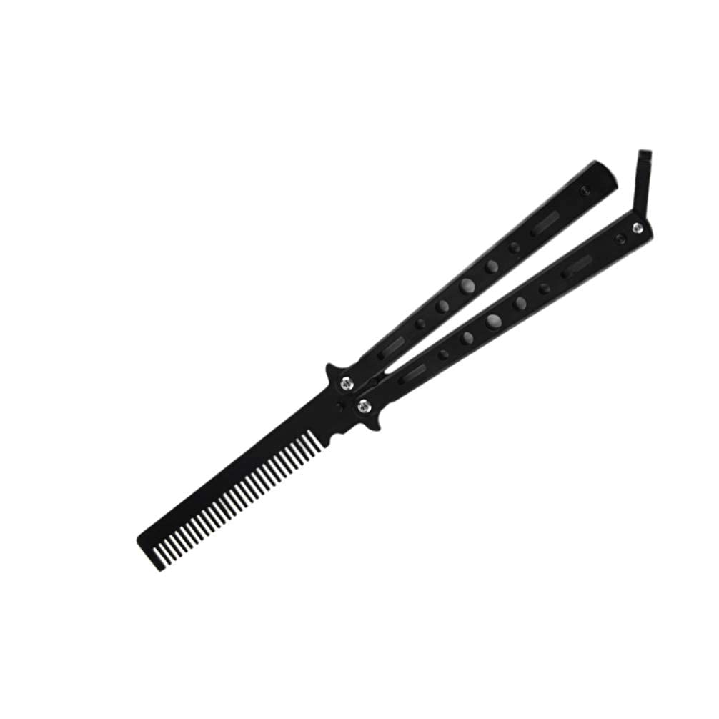 Buy EXCEART Stainless Steel Butterfly Comb Metal Balisong Comb Trainer