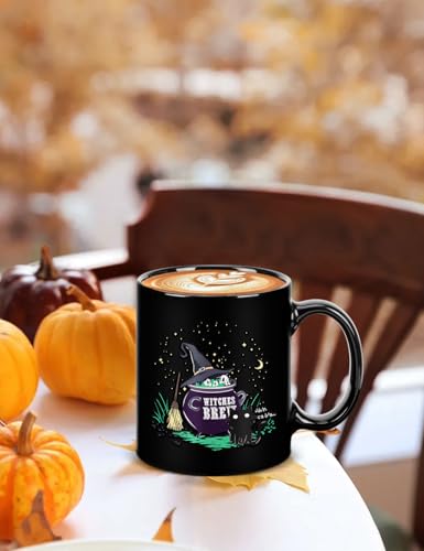 Cessfle Caneca que muda de cor do caldeirão de Halloween Witches Brew, caneca de café que muda de ca