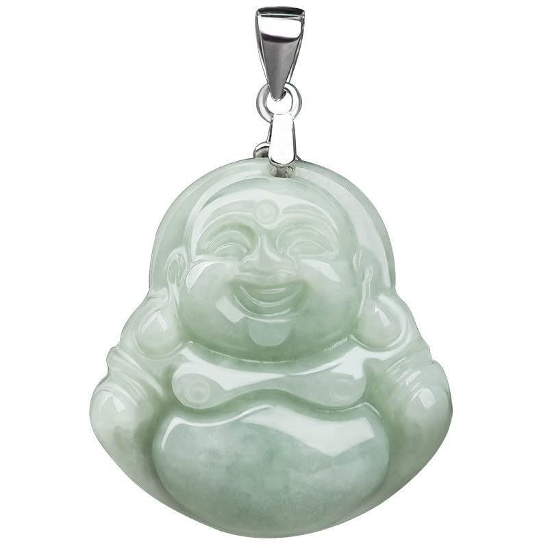 Pendentif bouddha riant jade naturel, le cadeau d'anniversaire idéal pour femme