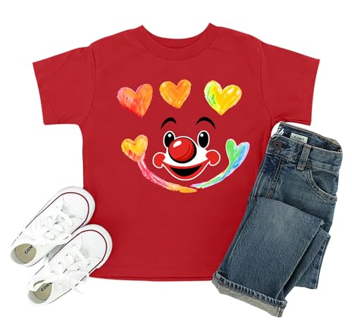 tiorhooe Red T Shirt Kids Cute Animals T-Shirt Children Funny Graphic Short Sleeve Top 3-8 Years (Red3,120)