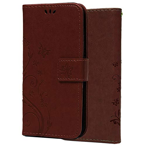 Capa C-Super Mall-UK para iPhone 12 Pro Max, capa carteira em relevo borboleta com suporte e capa fl