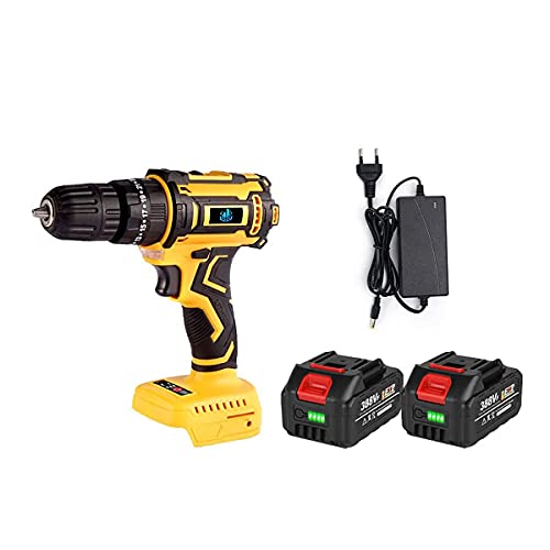 Schraubendreher 20V Elektroschrauber Akku-Bohrmaschine, Schlagbohrmaschine 3 in 1 Haushalt Brushless Motor…