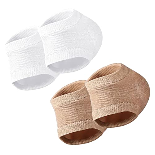 SOESFOUFU Moisturizing Heel Socks Soft Gel Heel Protectors for Men Women Half Feet Socks Elastic Toeless Design