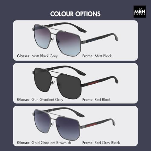 Image of THE MEN THING Men Octogonal 2125 - PRISM NOIR - HD Polarised Sunglasses - UV400 Protection, Stainless Steel Frame