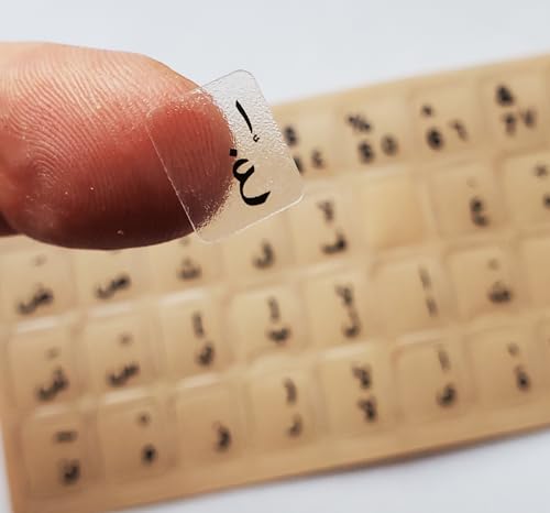 Transparent Arabic Keyboard Stickers | 3M Matte PVC Surface, Durable Characters for Comfortable Typing on Any Keyboard (Black)