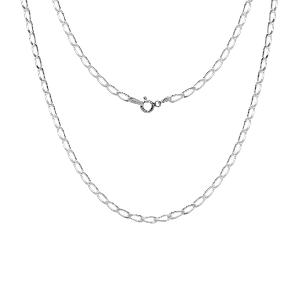Sebaoth Collana Unisex In Argento Sterling 925 - Catena Slavon Bilbao, Lunghezza 50 Cm, Spessore Medio 1,80 Mm Con Custodia
