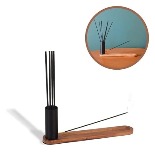 Suporte Porta Incenso De Aço E Madeira Decorativo Namastê