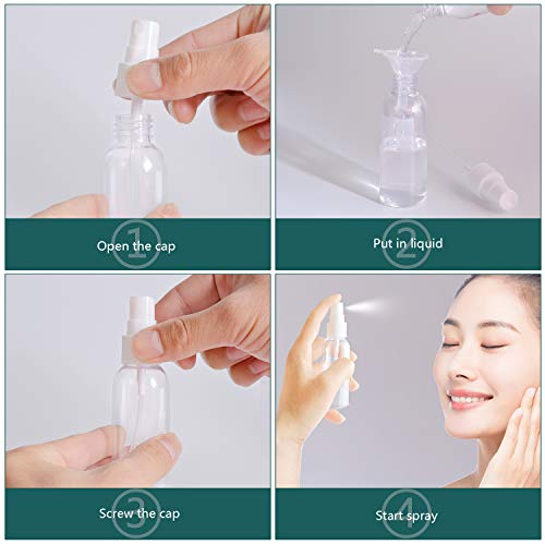image for Zoizocp Spray Bottles, 2oz/50ml Clear Empty Fine Mist Plastic Mini Tra