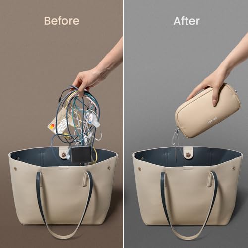 Image of Tomtoc Light-T12 Electronic Organizer Accessory Pouch Natural (1L), Sand