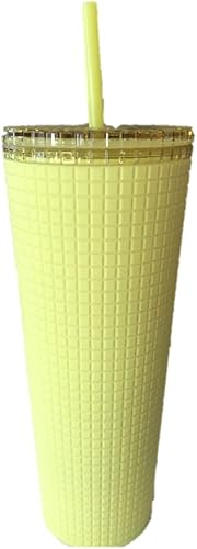 Miniatura 2 de Starbucks Meadow Yellow Grid Soft Touch Vaso Venti de 24 onzas