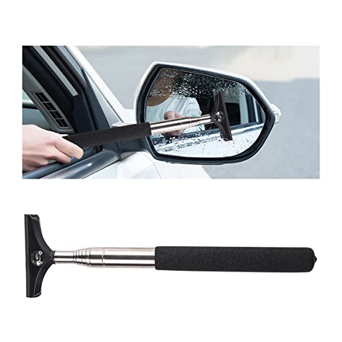 CGEMDY Retractable Glass Squeegee with Sports Car Design, Telescopic Water Scraper Cleaner for Rainy Foggy Weather, Universal Car Accessory (Black)