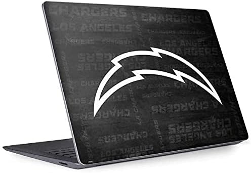 Skinit Decal Laptop Skin Compatible with Surface Laptop 3 13.5in - Officially Licensed NFL Los Angeles Chargers Black & White Design