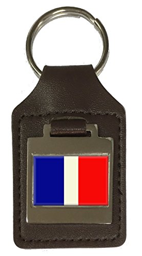Porte-clés en cuir Schaan Liechtenstein gravé avec finitions artisanales