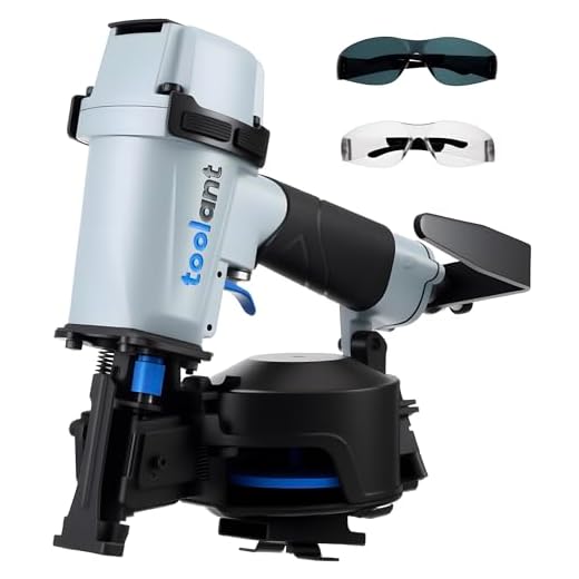 toolant Roofing Nailer, Pneumatic Roofing Nail Gun for 3/4" to 1-3/4" Nails, 120 Coil Capacity, 70-120 PSI, 15 Degree, Heavy Duty Roofing Tool for Asphalt Roofing Shingles, Fencing, and Wood Siding