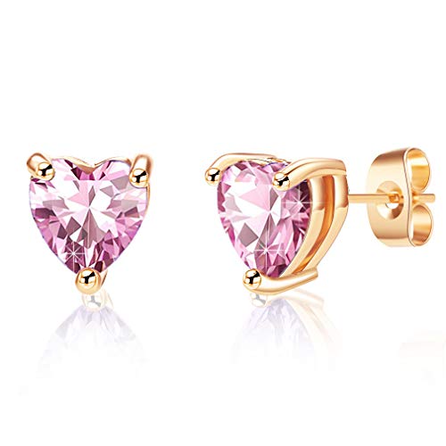 Heart Austrian Crystal Stud Earrings for Women Fashion 925 Sterling Silver Hypoallergenic Jewelry