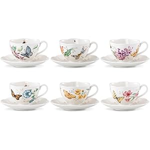 Lenox Butterfly Meadow Cup & Saucer, Assorted Set of 6