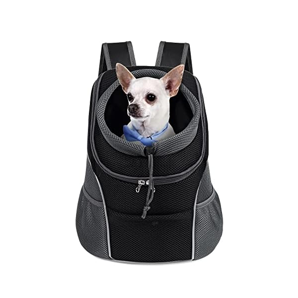 WOYYHO-Pet-Dog-Carrier-Backpack-with-Storage-Pockets-Small-Dog-Front-Backpack-Adjustable-Straps-Dog-Backpack-Breathable-Dog-Front-Carrier-with-Safety-Belt-for-Travel-Hiking-Cycling-Outdoor-Use WOYYHO Pet Dog Carrier Backpack with Storage Pockets Small Dog Front Backpack Adjustable Straps Dog Backpack Breathable Dog Front Carrier with Safety Belt for Travel Hiking Cycling Outdoor Use