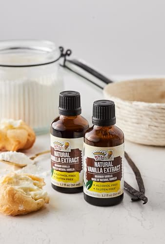 Royal Brand Vanilleextrakt ohne alkohol / Reiner Vanilleextrakt Madagaskar Bourbon / Alkoholfreier Vanilleextrakt, nachhaltig und ethisch hergestellte Vanille / 1,7 Fl oz / 50 ml / Halal / Glasflasche