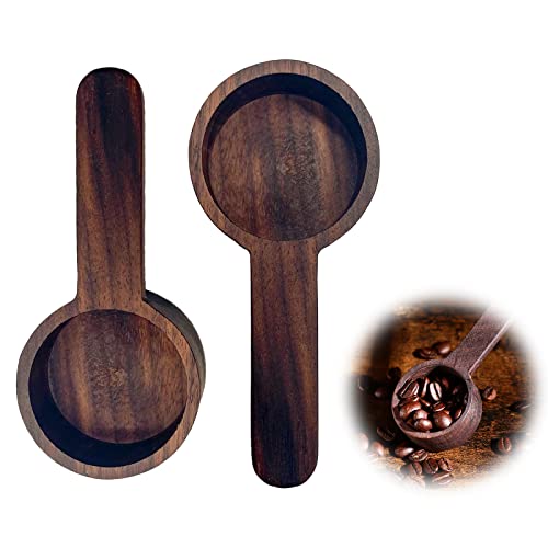 Kaffeelöffel Aus Holz, 2 Pcs Cafe Messlöffel, Kaffeedosierlöffel, Short Handle Tee Löffel, Gewürzschaufel, Küchengeräte für Kaffee, Tee, Salz und Zucker, Milchpulver (1 Tbsp 8g) Cover