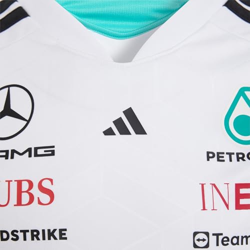 adidas Boy's Mercedes - AMG Petronas Formula 1 Team Driver Jersey, White, 7-8 Years