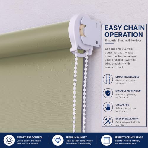 Image of 100% Blackout Roller Blind for Windows|Room Darkening & Privacy Protection Window Shade Blinds|Home, Bedroom, Living Room & Office|Beige, 4X4 Feet, Pack of 1