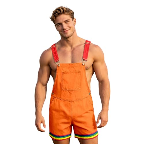 Mono corto con tirantes hombre peto shorts para playa y vacaciones
