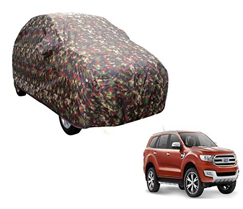 Image of Auto Hub Car Cover Compatible with Ford Endeavour (Model : 2019-Till Date) with Weather Proof, Triple Stitched, Endeavour Car Cover Jungle Look