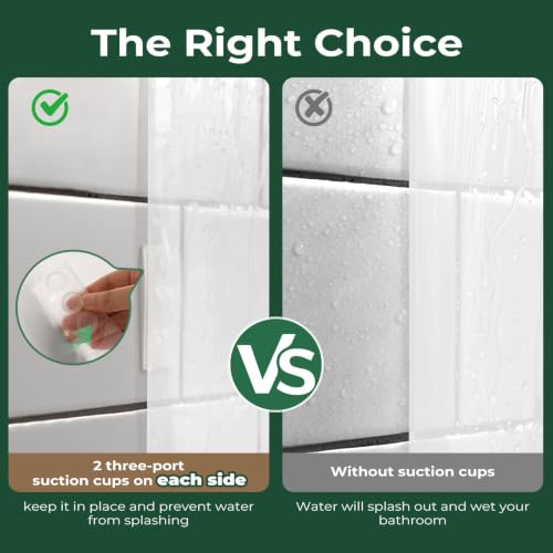 Image of HARBOREST Shower Curtain Liner with Side Suction Cups, Premium PEVA Plastic Shower Liner with 3 Magnets, Waterproof Bathroom Curtain, 72 x 72, Frosted