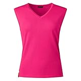 Der Pullunder für Frauen kommt in leicht taillierter Passform und besteht aus 100% Merino-Wolle extrafein. Das sorgt für ein angenehm weiches Gefühl auf der Haut und liefert einen idealen Tragekomfort.