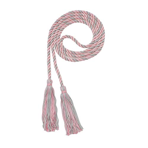 Image of Graduation Honor Cord - LT Pink /Gray - Every School Color Available - Made in USA
