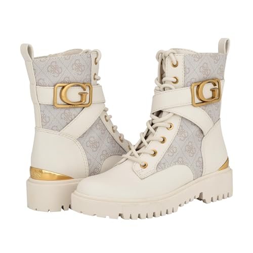 GUESS Women's ORANA Combat Boot, Dove 150, 9