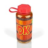EXCLUSIVE Donkey Kong Water Bottle | Designed to Look Like DK's Barrel | Twistable Top | 24 Ounce Capacity